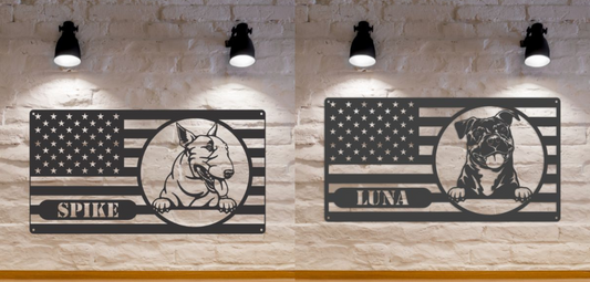 Celebrate American Pride with Our New American Flag Dog Metal Art Collection