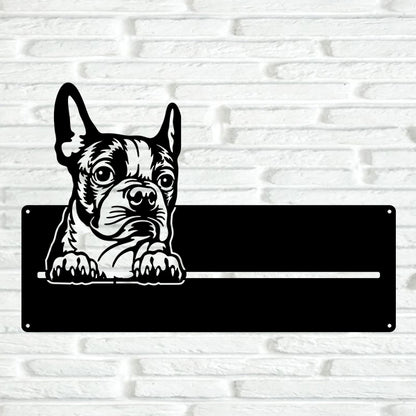 Boston Terrier Street Address Sign Version 4