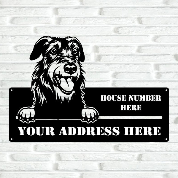 Irish Wolfhound Street Address Sign