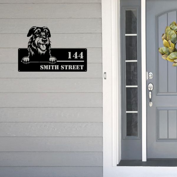 Irish Wolfhound Street Address Sign