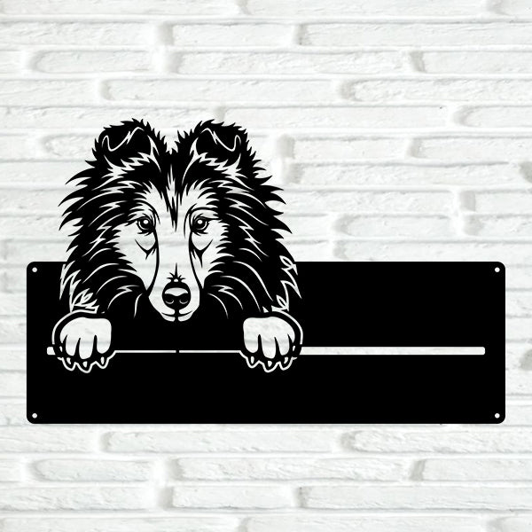 Shetland Sheep Dog Street Address Sign (Sheltie)