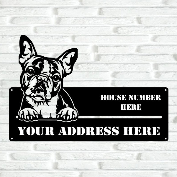 Boston Terrier Street Address Sign Version 3