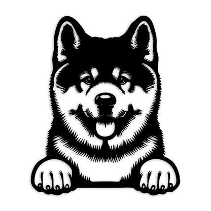 Akita Version 2 Metal Art - Metal Dogs