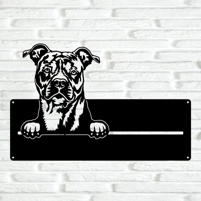American Staffordshire Terrier Street Address Sign - Metal Dogs