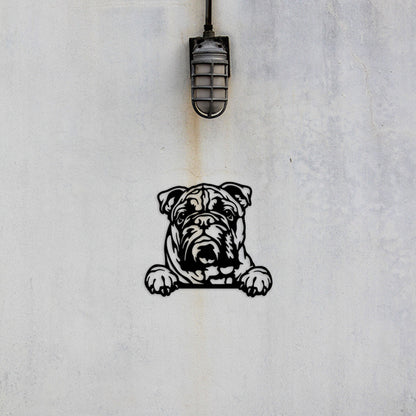 Australian Bulldog Metal Art - Metal Dogs