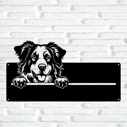 Australian Shepherd Street Address Sign - Metal Dogs