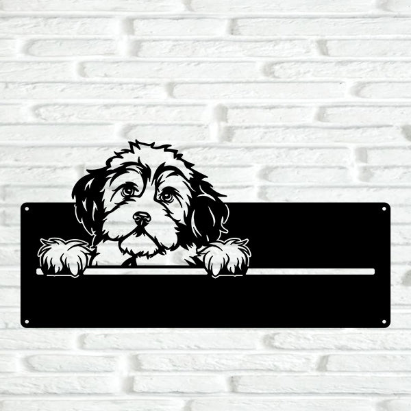 Bichon Frisé Street Address Sign - Metal Dogs