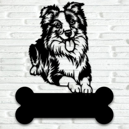 Border Collie Metal Art Version 2