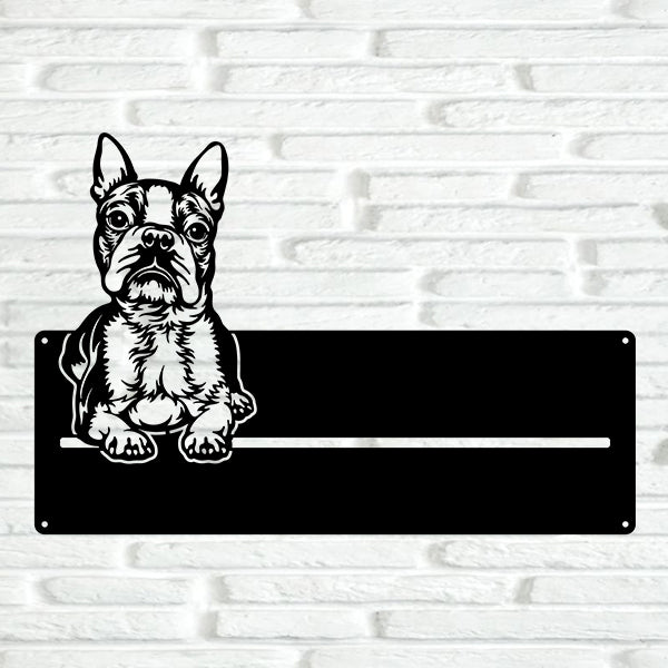 Boston Terrier Street Address Sign