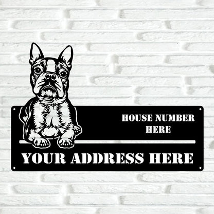 Boston Terrier Street Address Sign