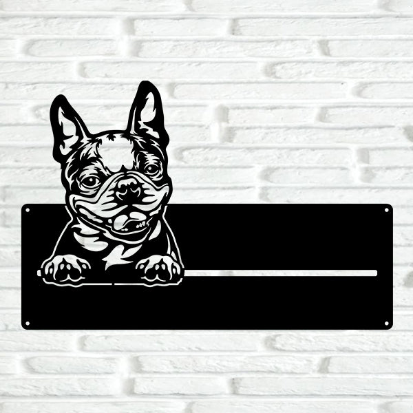 Boston Terrier Street Address Sign Version 2