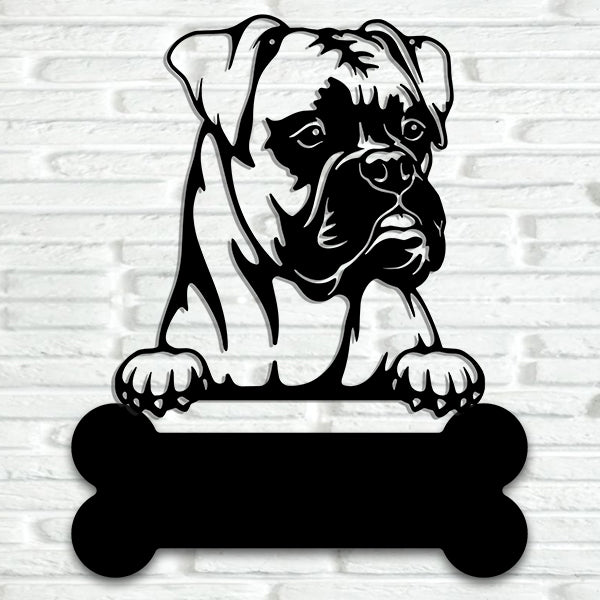Boxer Metal Art - Metal Dogs