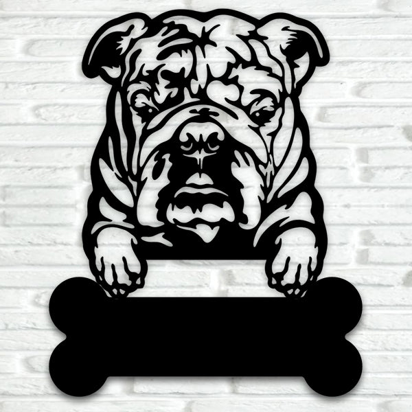 Bulldog Metal Art - Metal Dogs