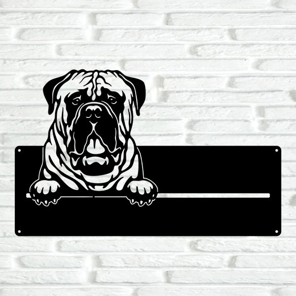 Bullmastiff Street Address Sign - Metal Dogs