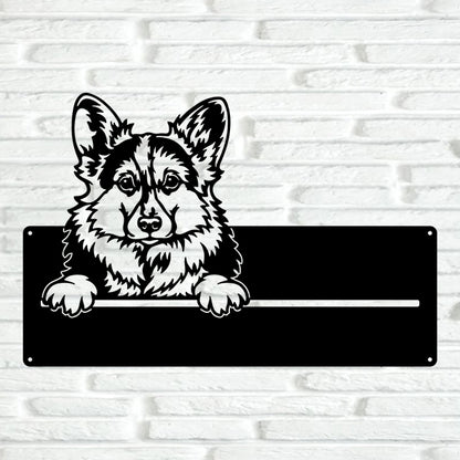 Corgi Street Address Sign - Metal Dogs