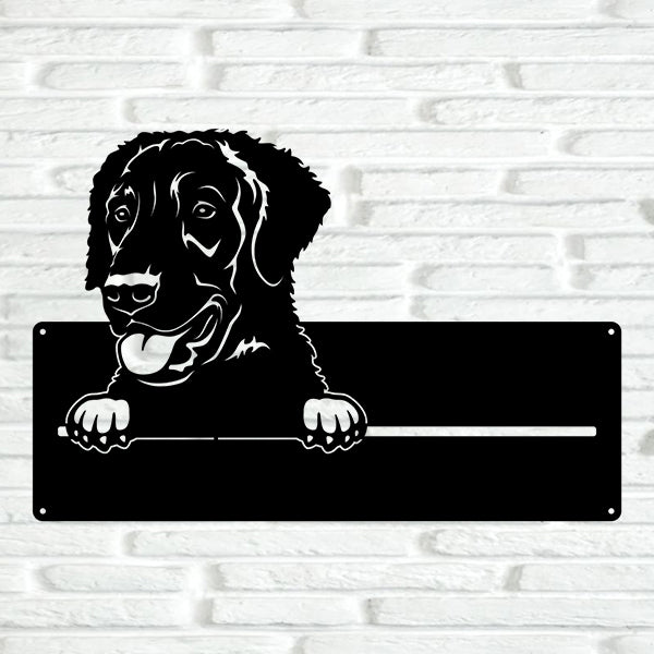 Curly Coated Retriever Street Address Sign - Metal Dogs