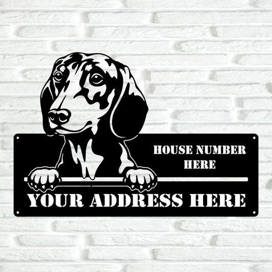 Dachshund Street Address Sign - Metal Dogs