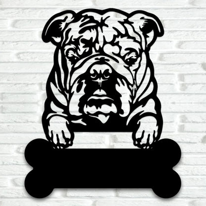 English Bulldog Metal Art - Metal Dogs