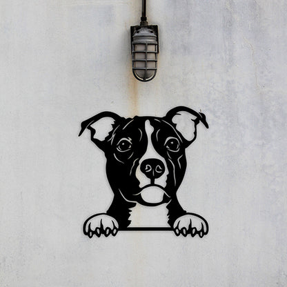 English Staffordshire Terrier Metal Art - Metal Dogs