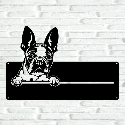 French Bulldog Street Address Sign - Metal Dogs
