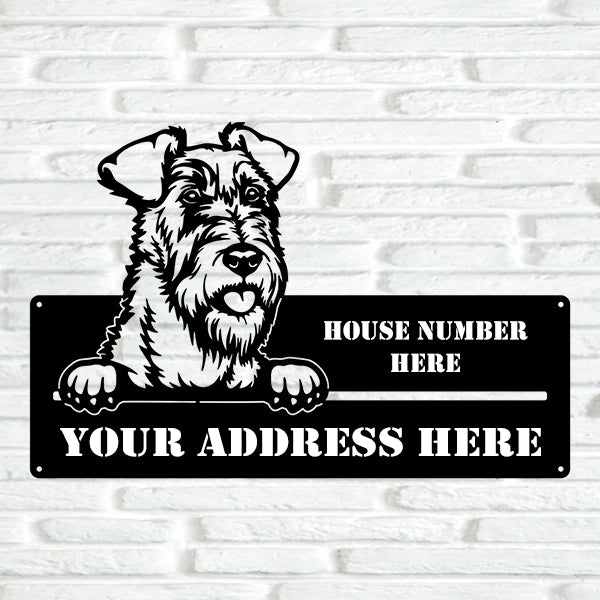 Irish Terrier Street Address Sign - Metal Dogs