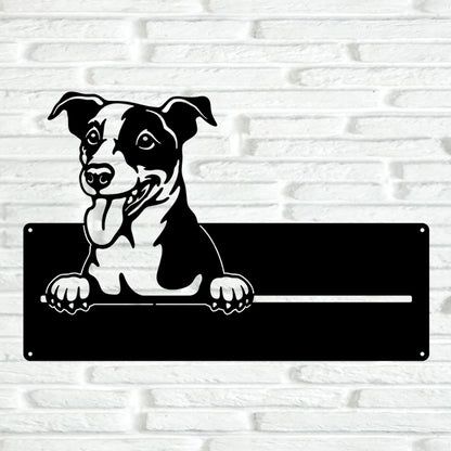 Jack Russell Street Address Sign - Metal Dogs