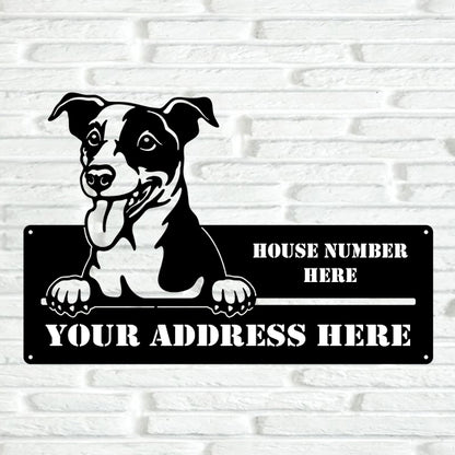 Jack Russell Street Address Sign - Metal Dogs
