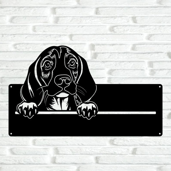 Beagle Street Address Sign - Metal Dogs