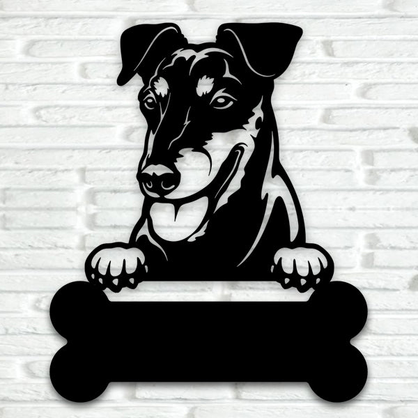 Manchester Terrier Metal Art - Metal Dogs