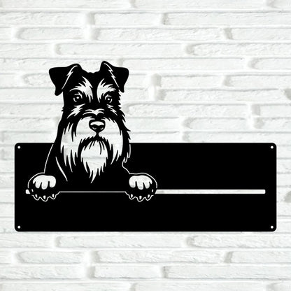 Miniature Schnauzer Street Address Sign - Metal Dogs