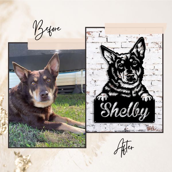 Pets Custom Photo To Stencil - Metal Dogs