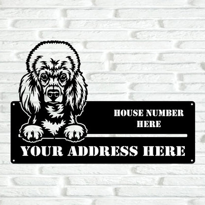 Poodle Street Address Sign Version 5