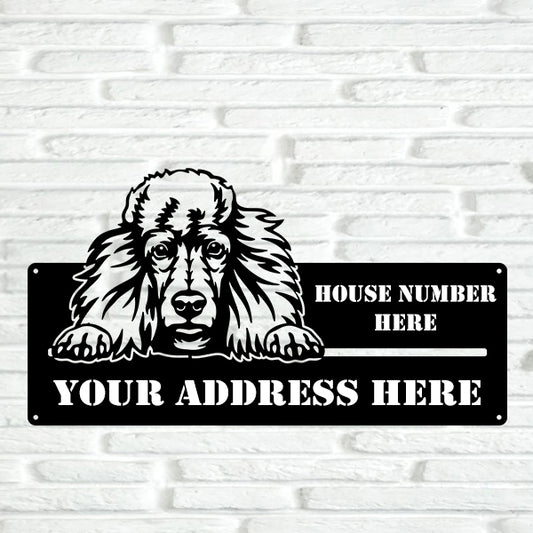 Poodle Street Address Sign Version 4
