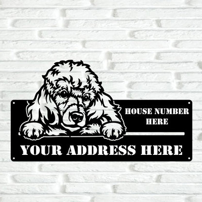 Poodle Street Address Sign Version 2