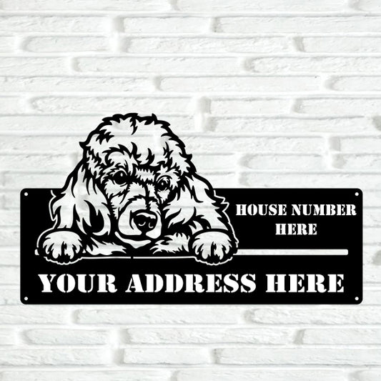 Poodle Street Address Sign Version 2