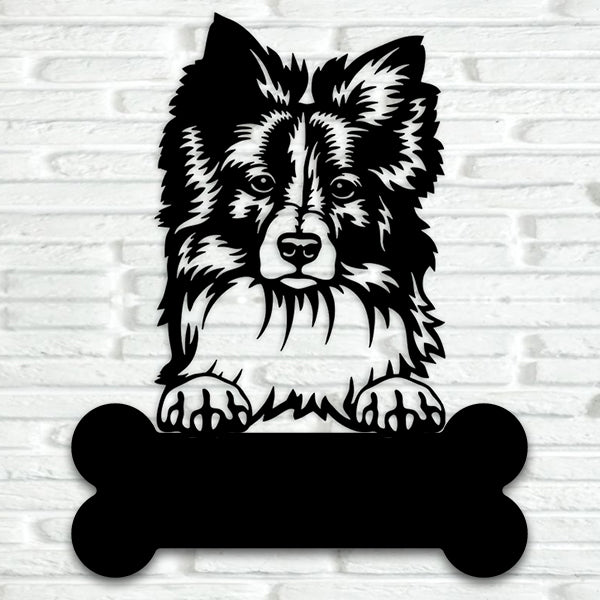 Border Collie Metal Art Version 4