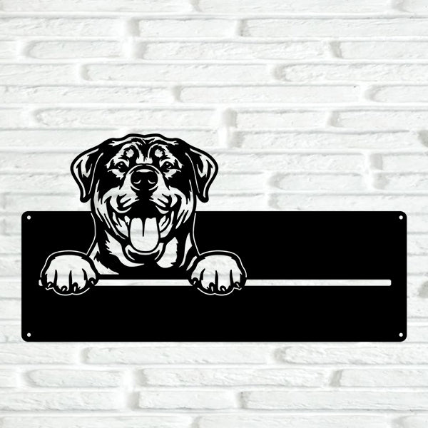 Rottweiler Street Address Sign - Metal Dogs