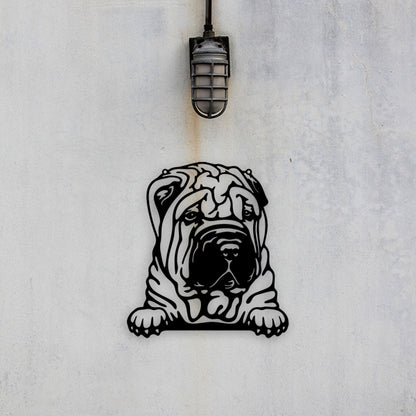 Shar Pei Metal Art - Metal Dogs