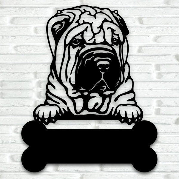 Shar Pei Metal Art - Metal Dogs