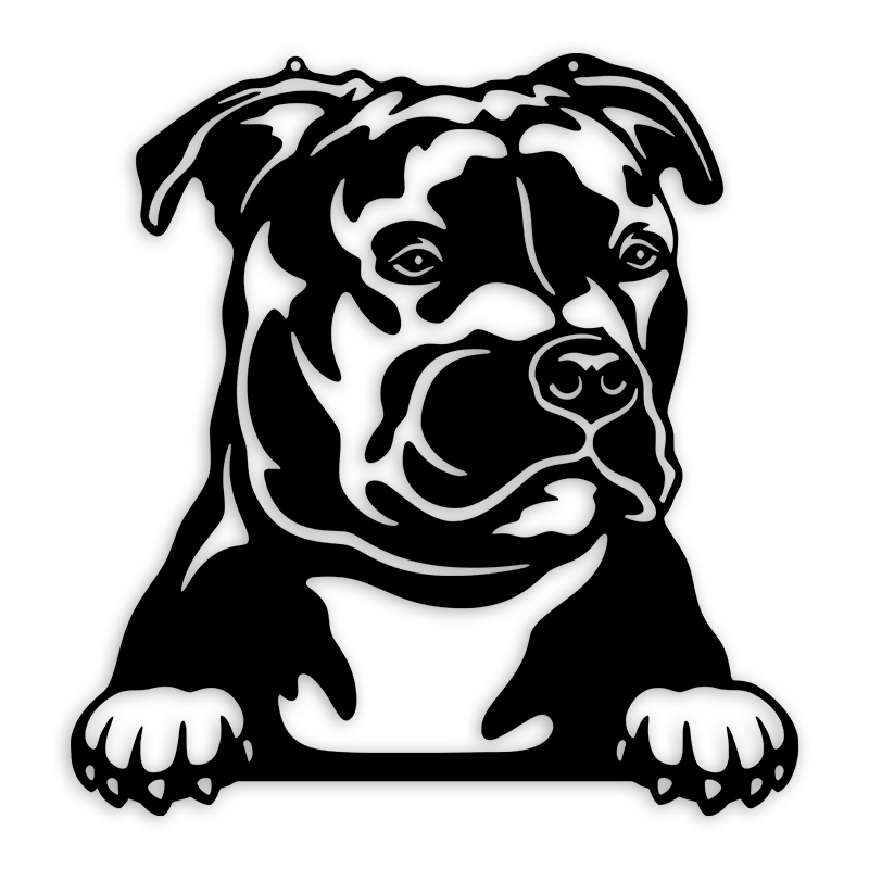 Staffordshire Bull Terrier Metal Art - Metal Dogs