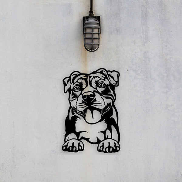 Staffordshire Bull Terrier Version 2 Metal Art - Metal Dogs