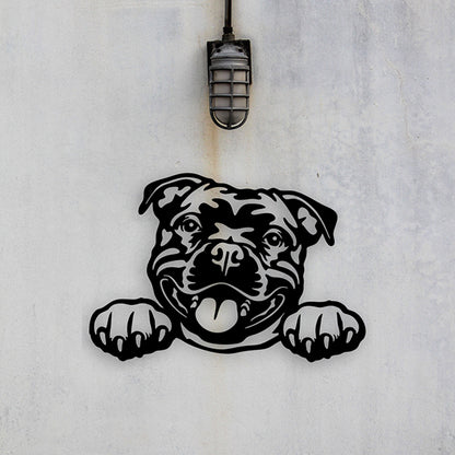 Staffordshire Bull Terrier Version 3 Metal Art - Metal Dogs