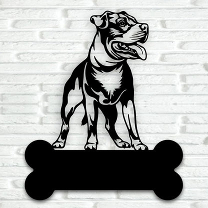 Staffordshire Bull Terrier Standing Metal Art - Metal Dogs