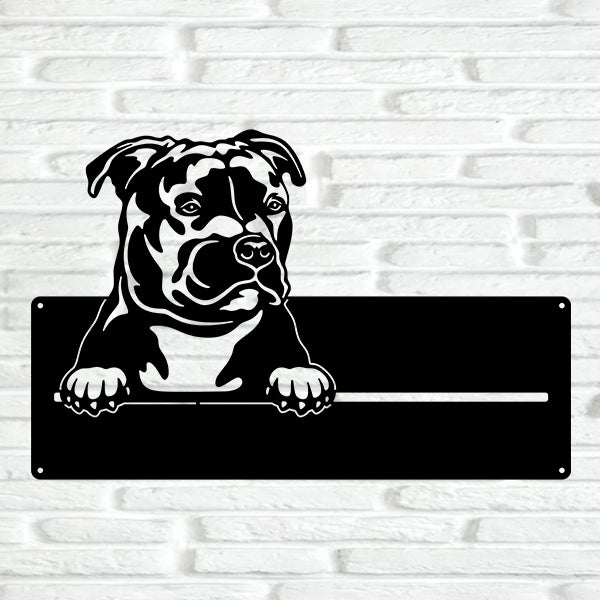 Staffordshire Bull Terrier Street Address Sign - Metal Dogs