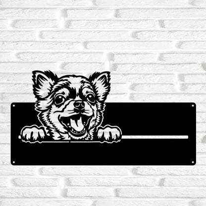 Chihuahua Street Address Sign Version 2 - Metal Dogs