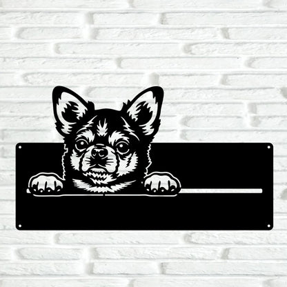 Chihuahua Street Address Sign Version 3 - Metal Dogs