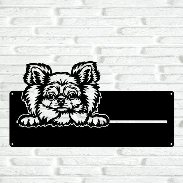 Chihuahua Street Address Sign Version 4 - Metal Dogs