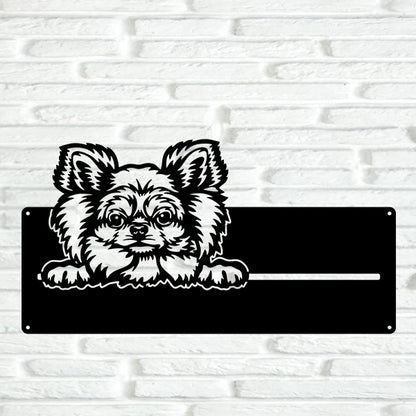Chihuahua Street Address Sign Version 4 - Metal Dogs