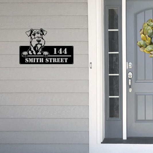 Airedale Terrier Street Address Sign - Metal Dogs