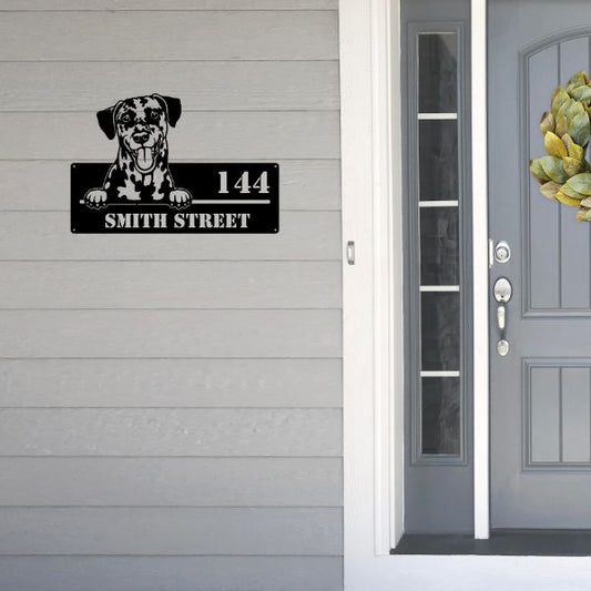 Dalmatian Street Address Sign - Metal Dogs